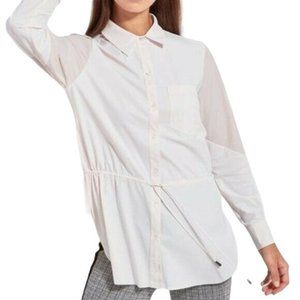 Lysse Elsie Color Blocked Drawstring Shirt Size XL Womens Blouse Top Rose Water